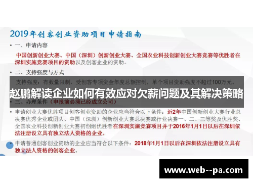 赵鹏解读企业如何有效应对欠薪问题及其解决策略